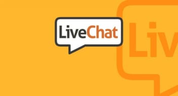 live chat logo on an orange background