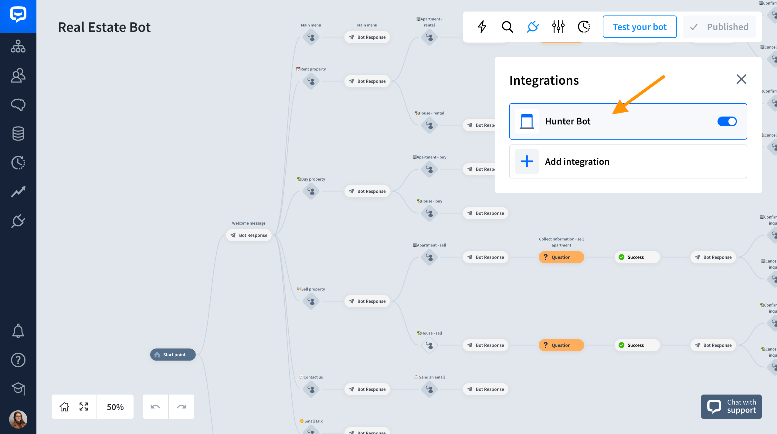 chatbot stroy view