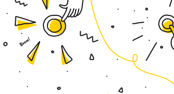 hands pressing yellow buttons