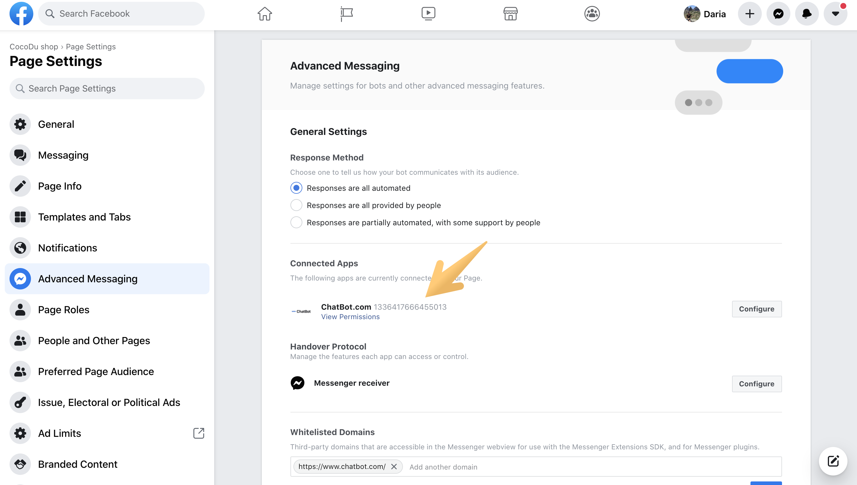 chatbot for facebook messenger