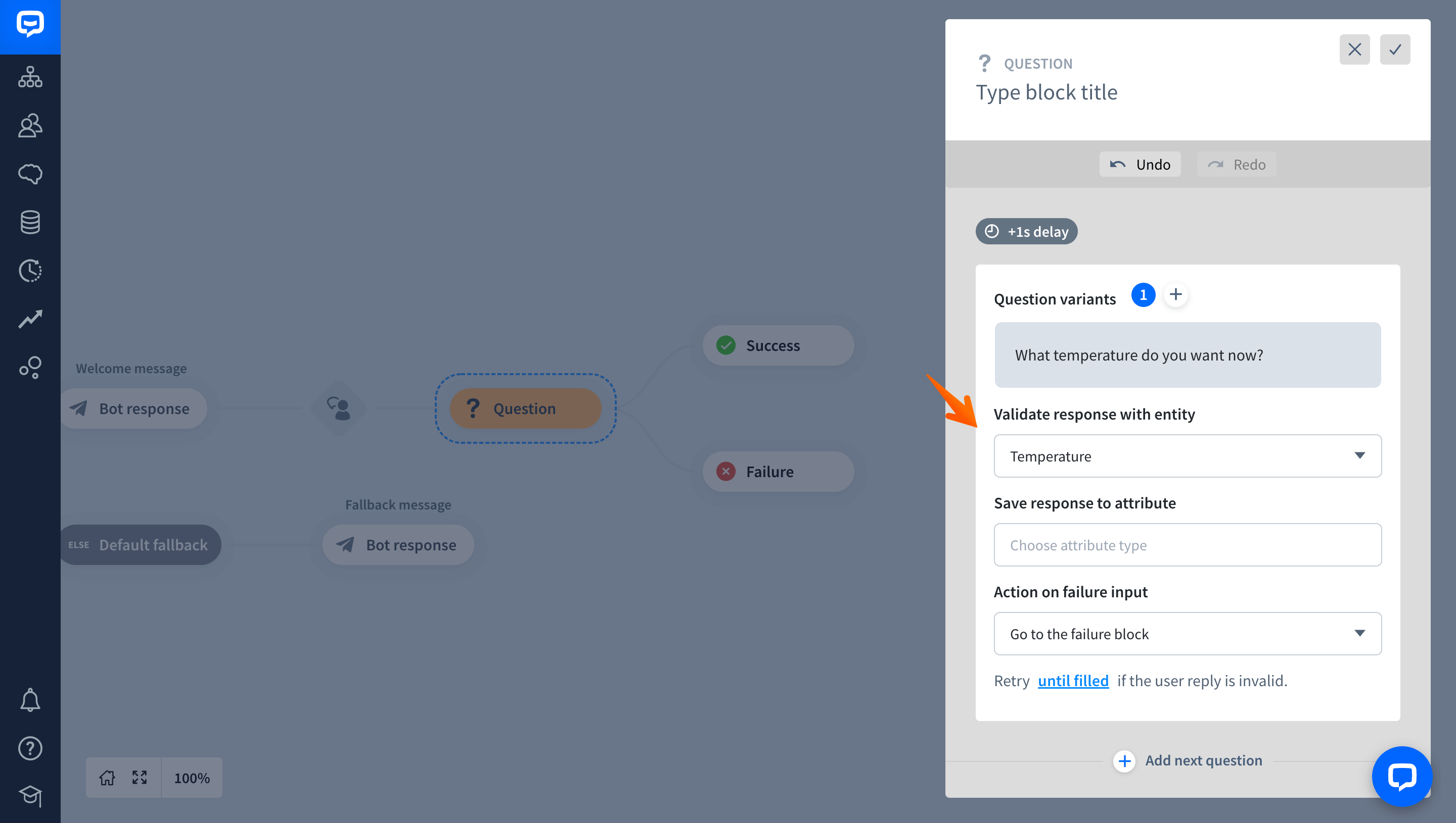 chatbot temperature entity