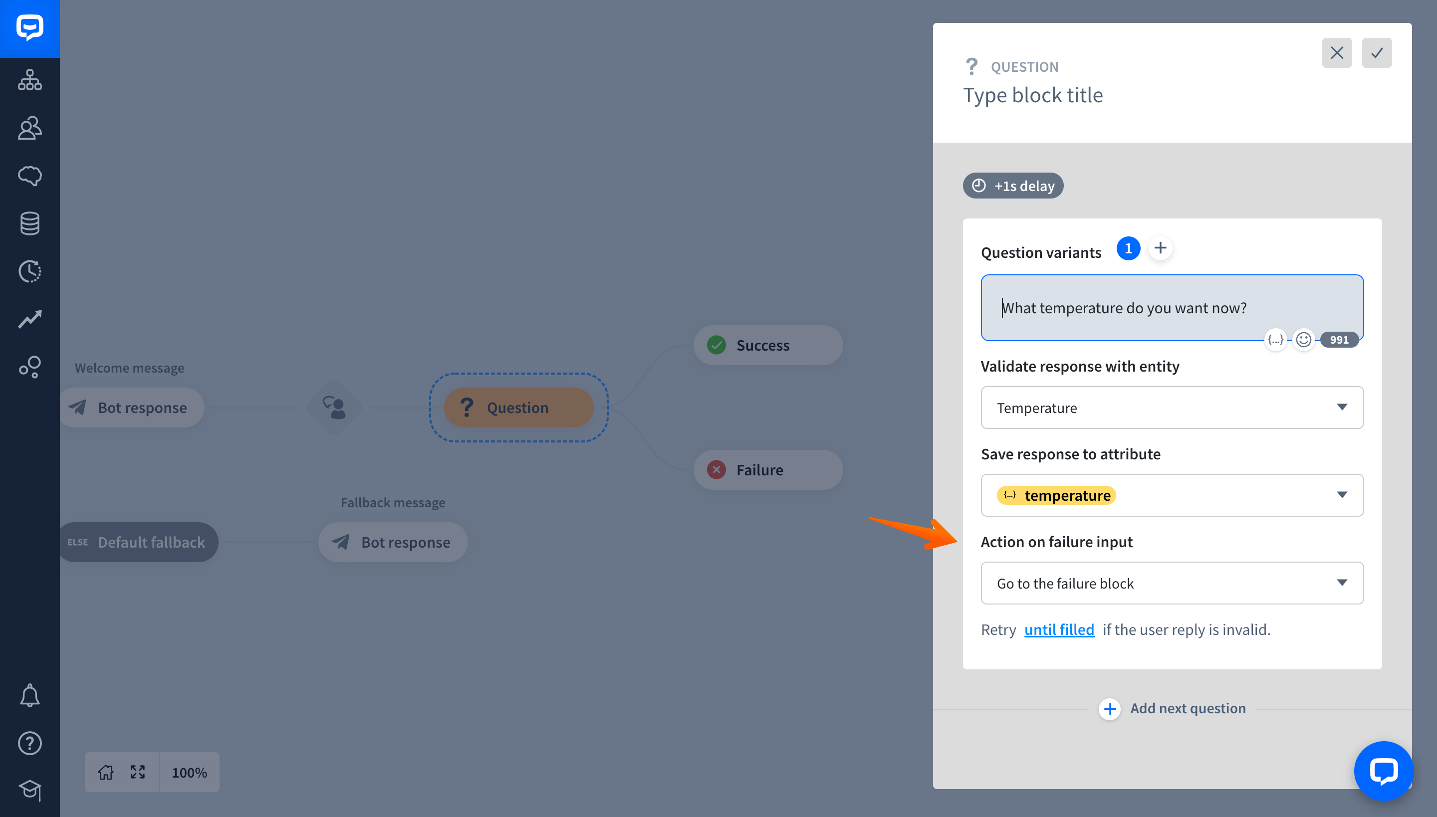 chatbot temperature entity