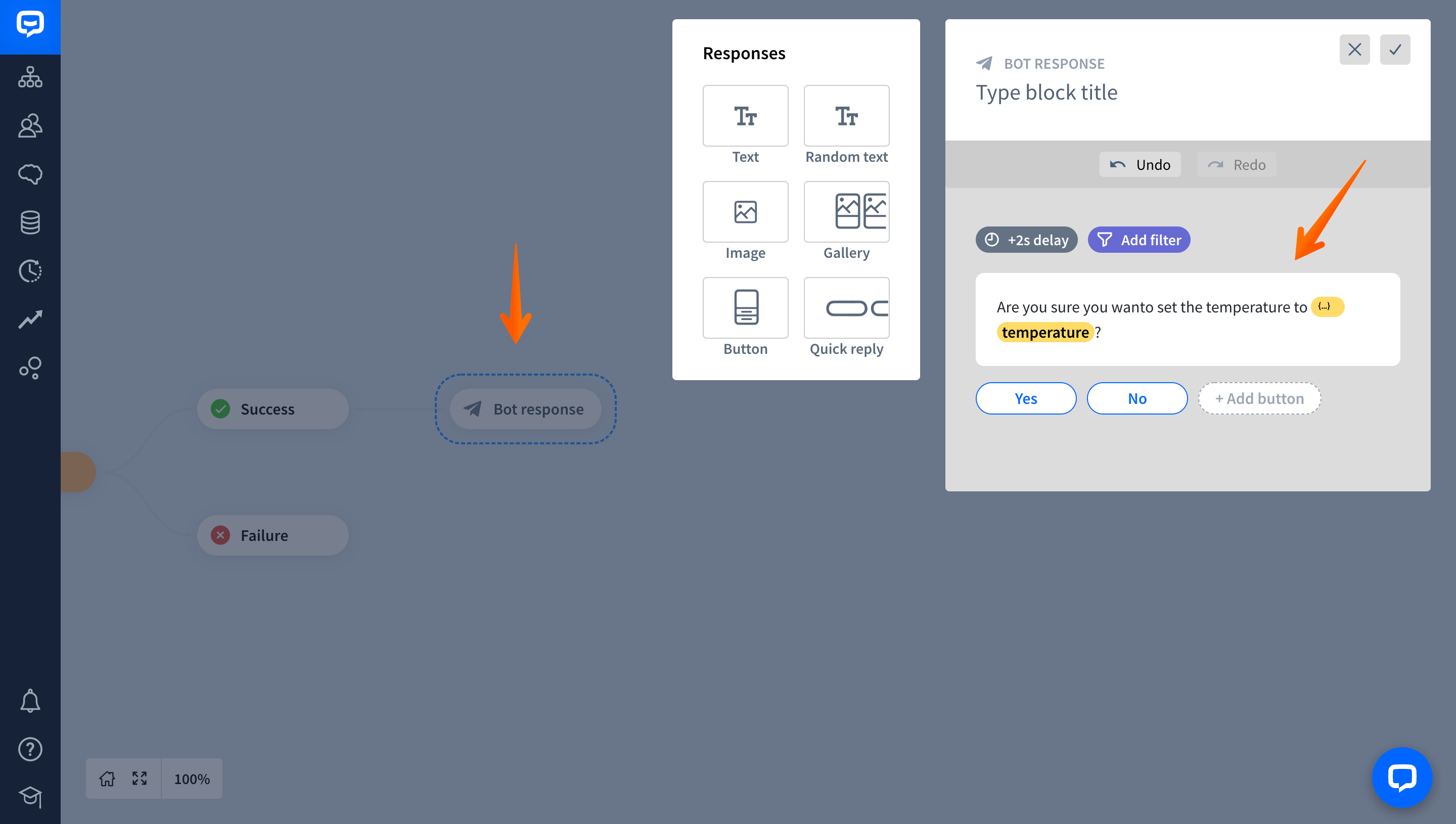 chatbot temperature entity