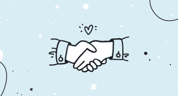shaking hands on a blue background
