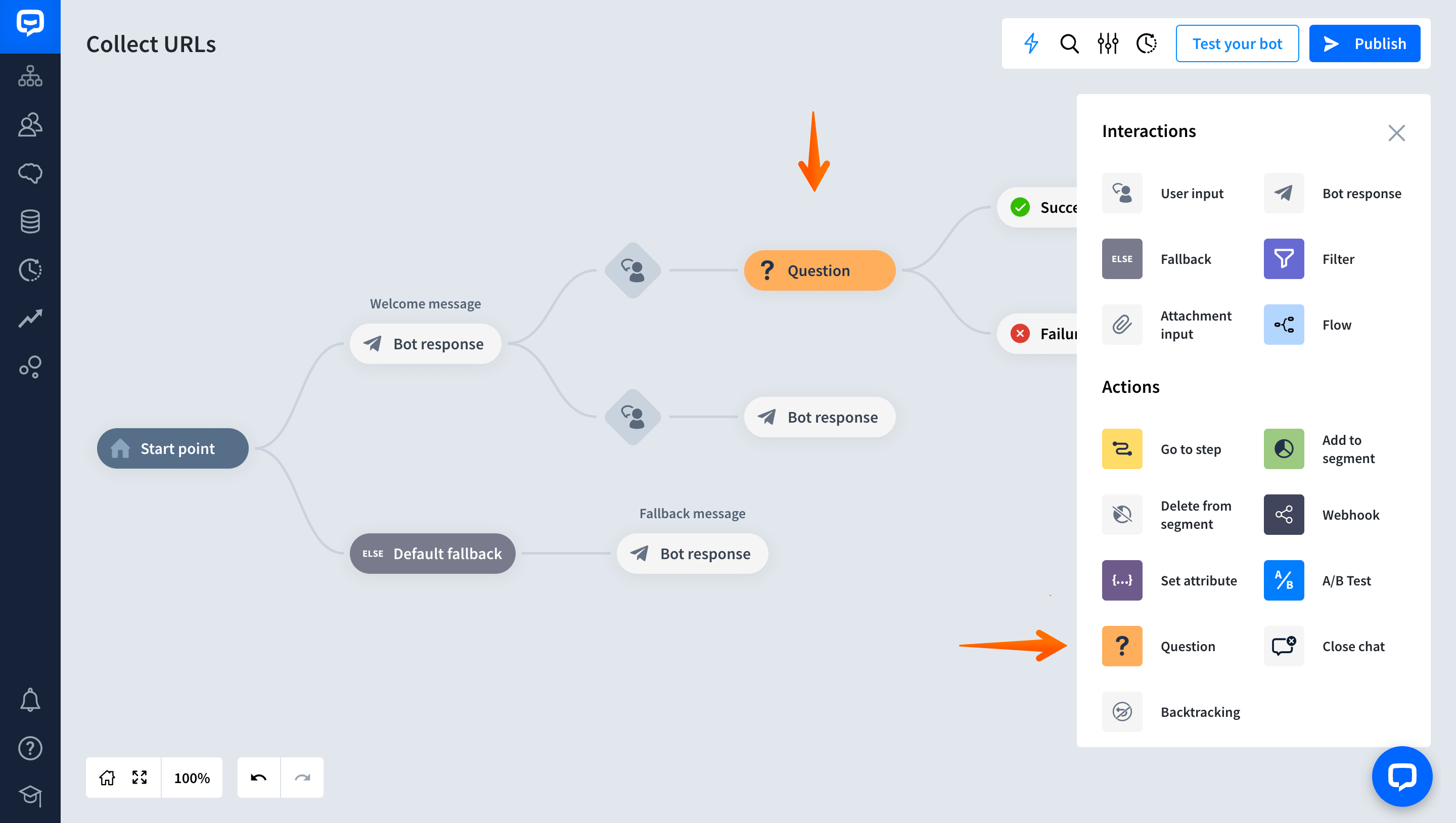 chatbot URL entity 