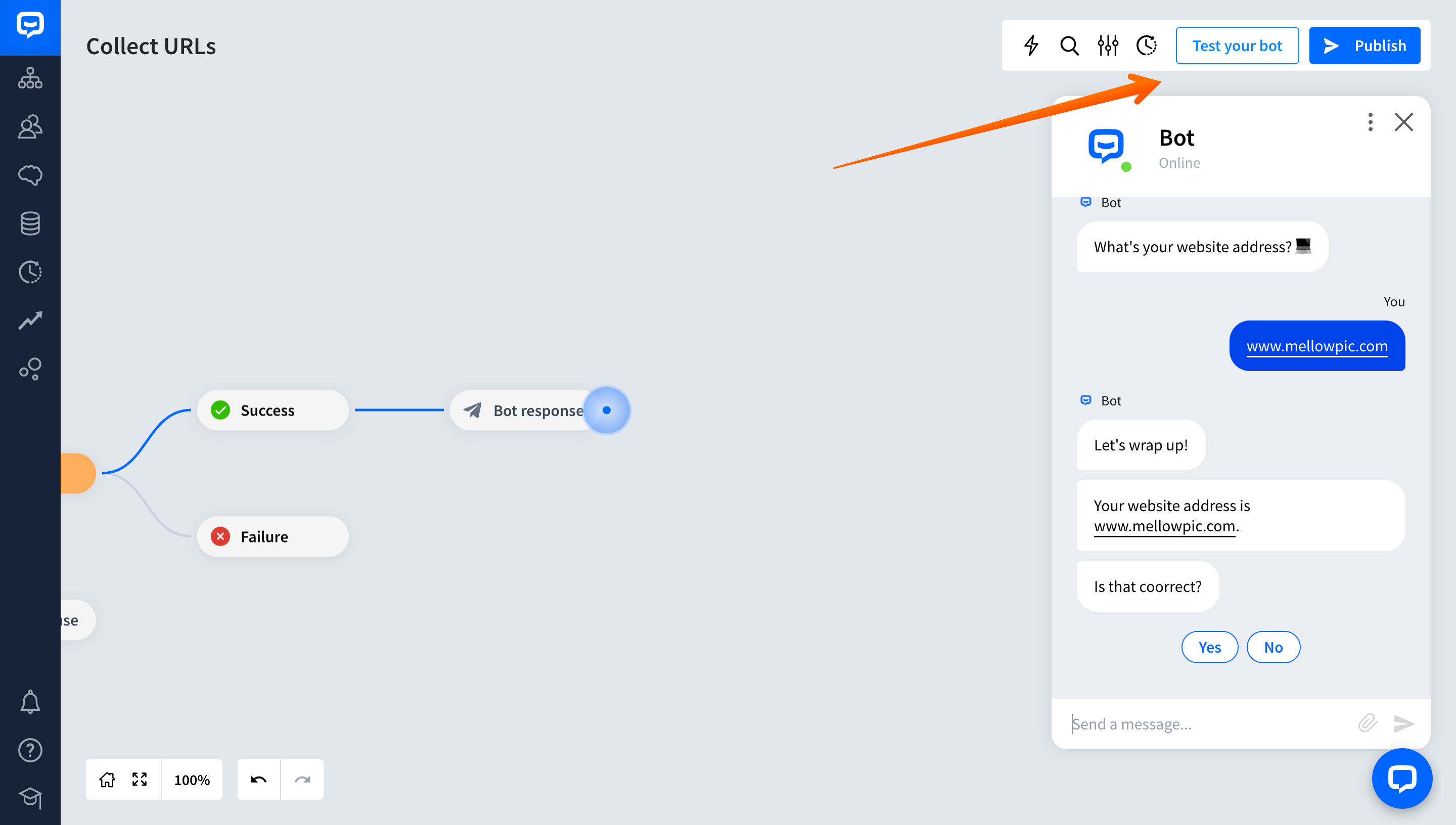  chatbot url entity 
