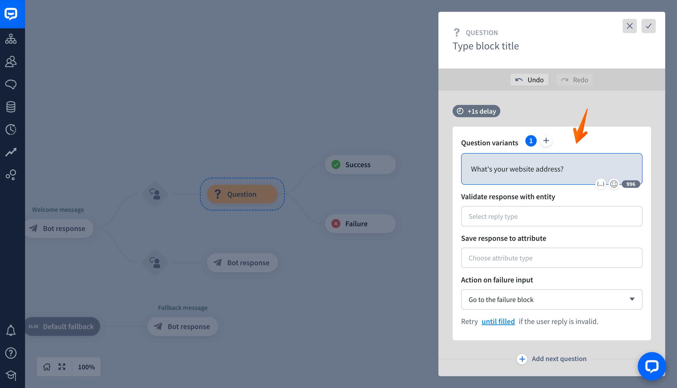 chatbot URL entity 