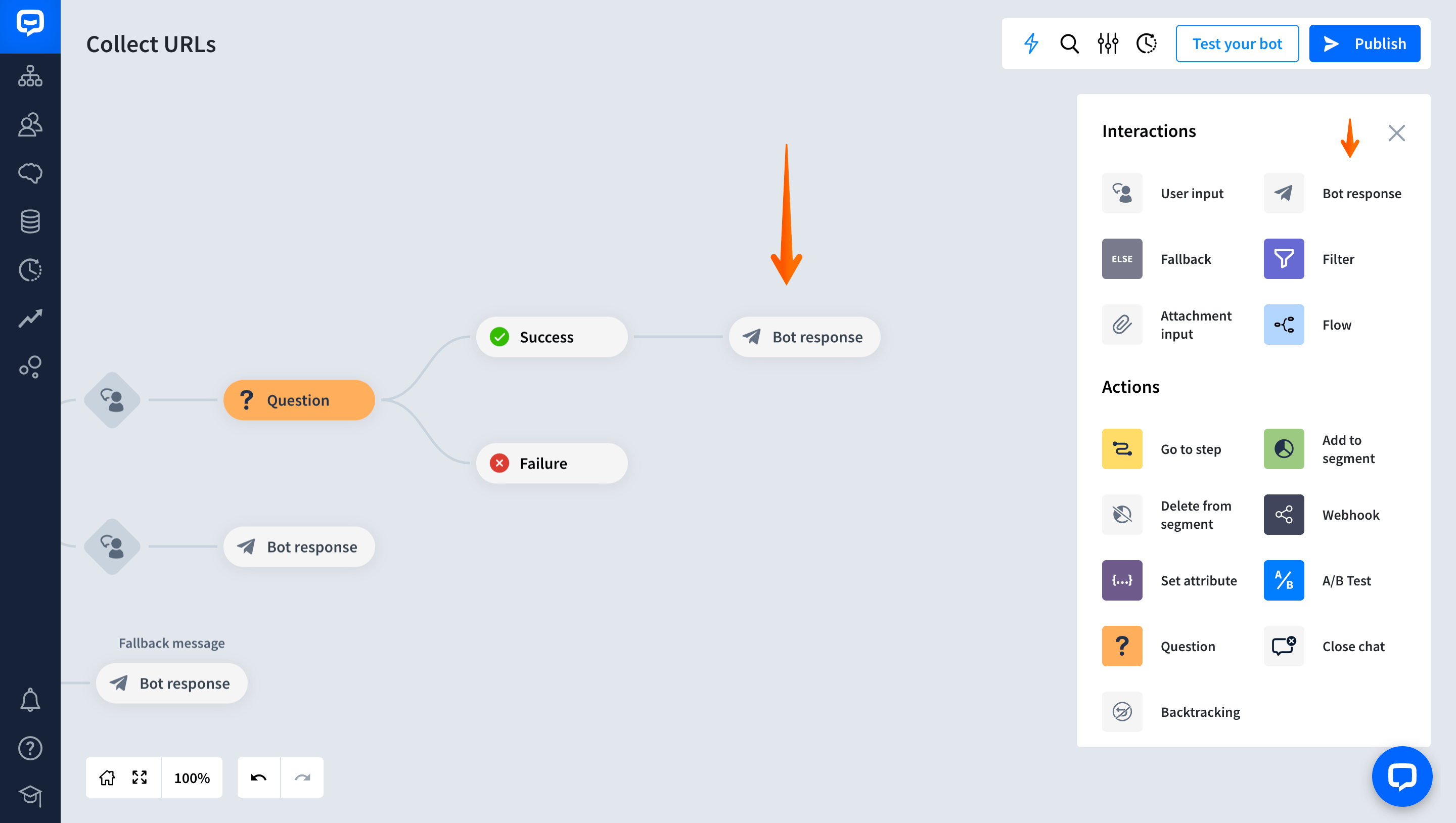 chatbot URL entity 