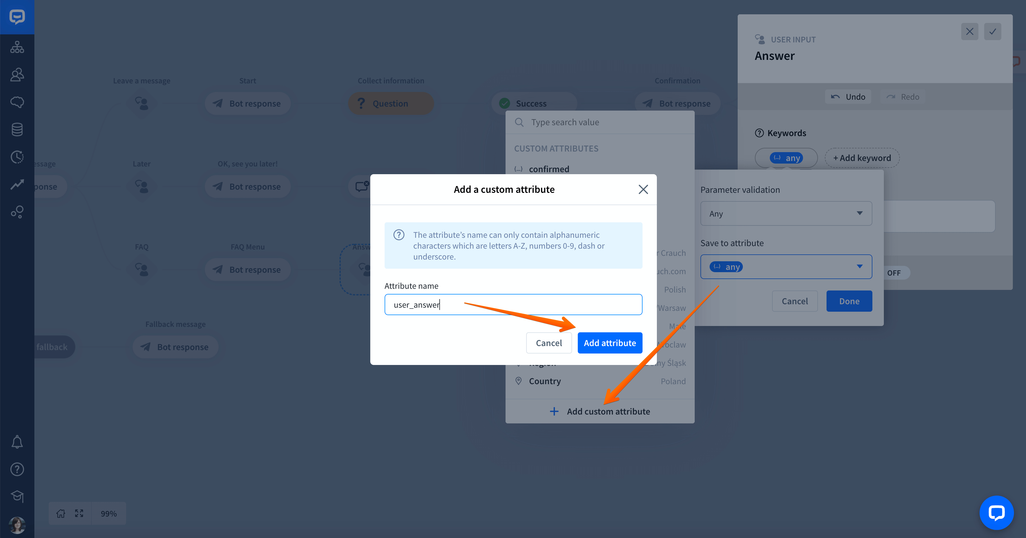 chatbot Yes - No entity